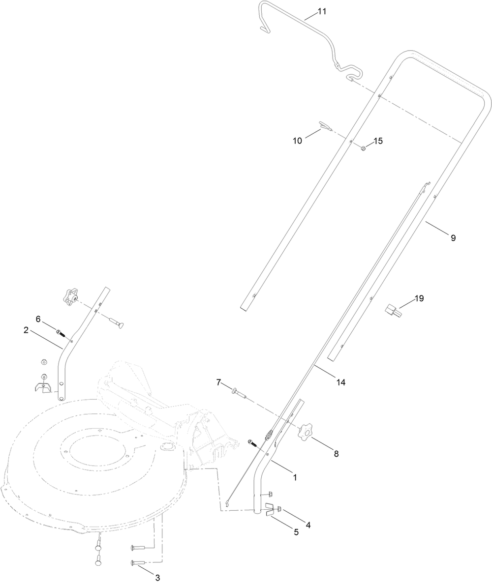 Handle Assembly Diagram and Parts List for 10730 (316000001-316999999)(2016) Lawn Boy Lawn Mower